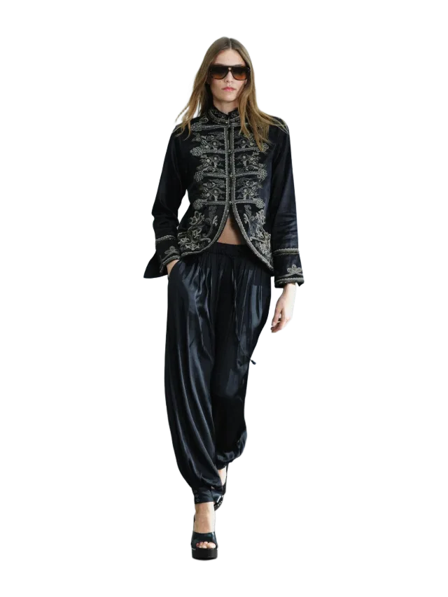 Zara ZW COLLECTION EMBROIDERED FROG FASTENING JACKET