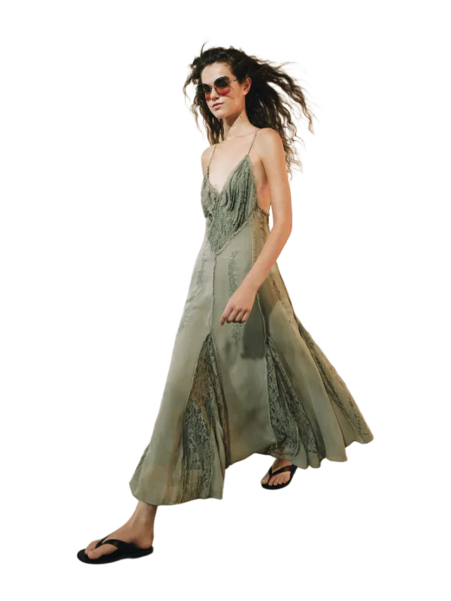 Zara ZW COLLECTION EMBROIDERED RUFFLE DRESS
