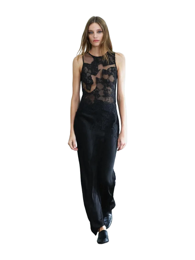 Zara ZW COLLECTION LACE DETAIL MAXI DRESS