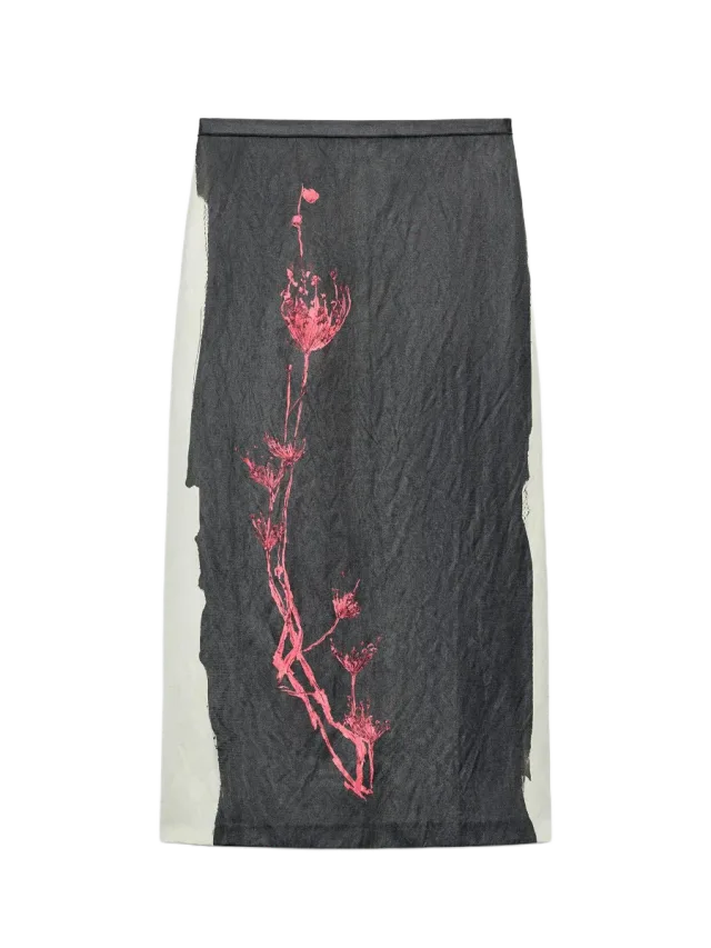 Zara ZW Collection Printed Midi Skirt