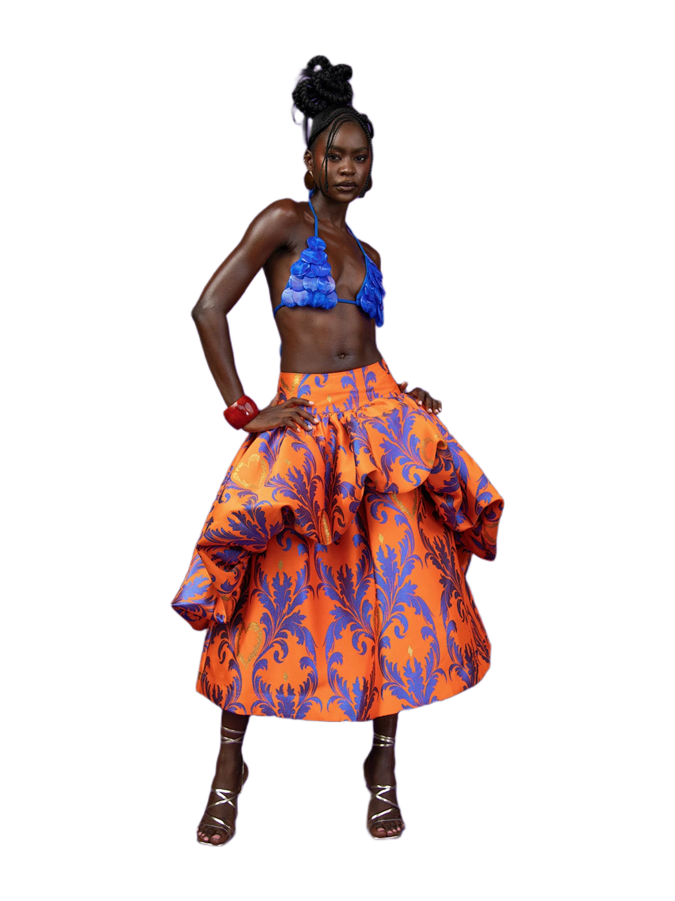 KAI Collective Adeola Printed Brocade Bubble Skirt