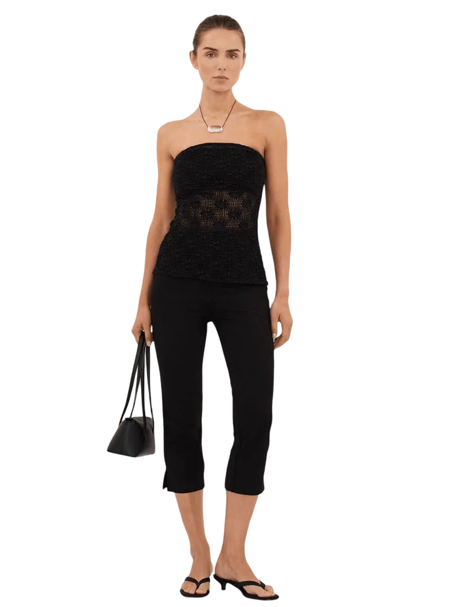 Dissh AGNES BLACK CROCHET BANDEAU TOP