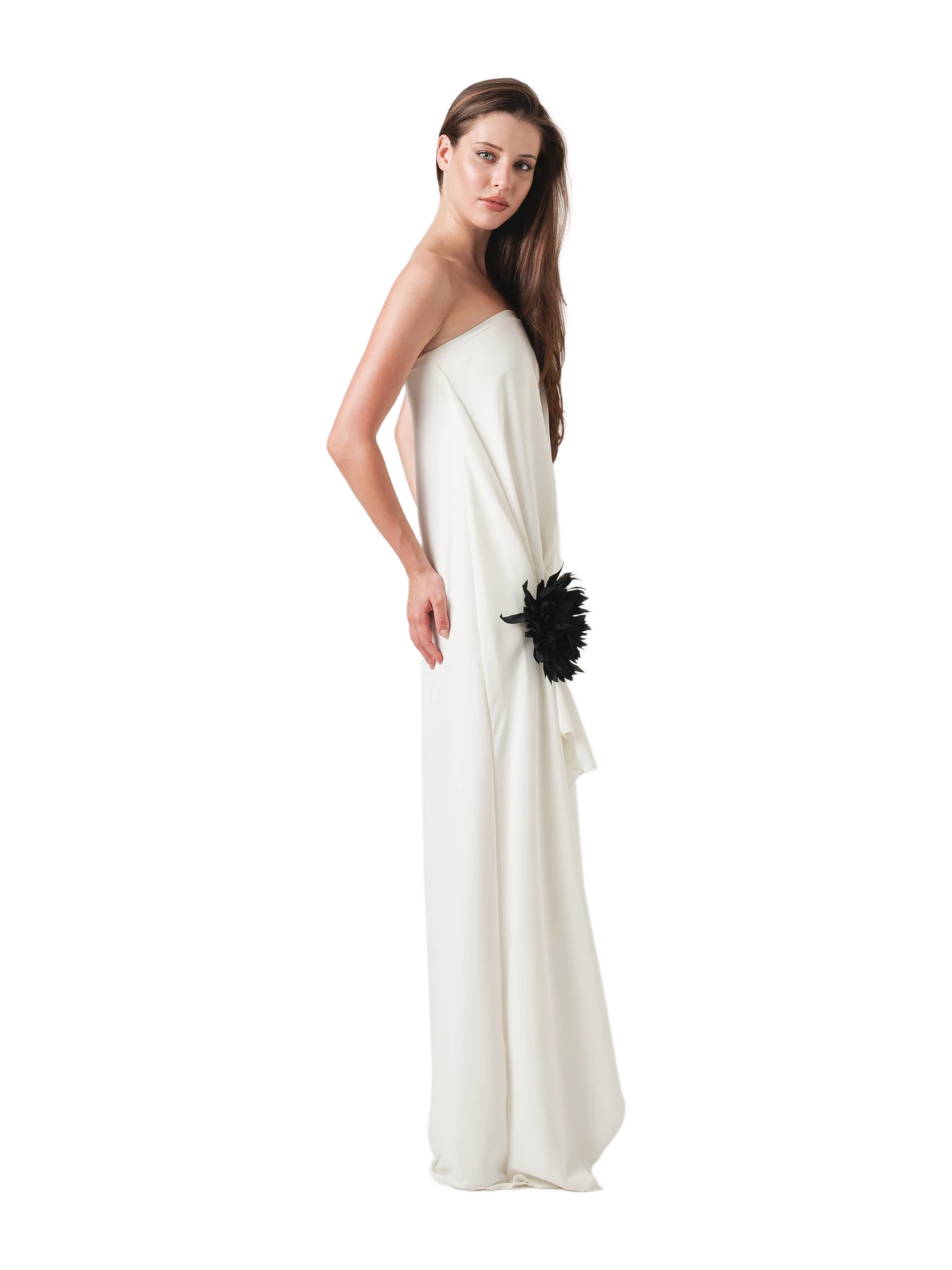 Seam Amalia Maxi Dress - Off White & Black