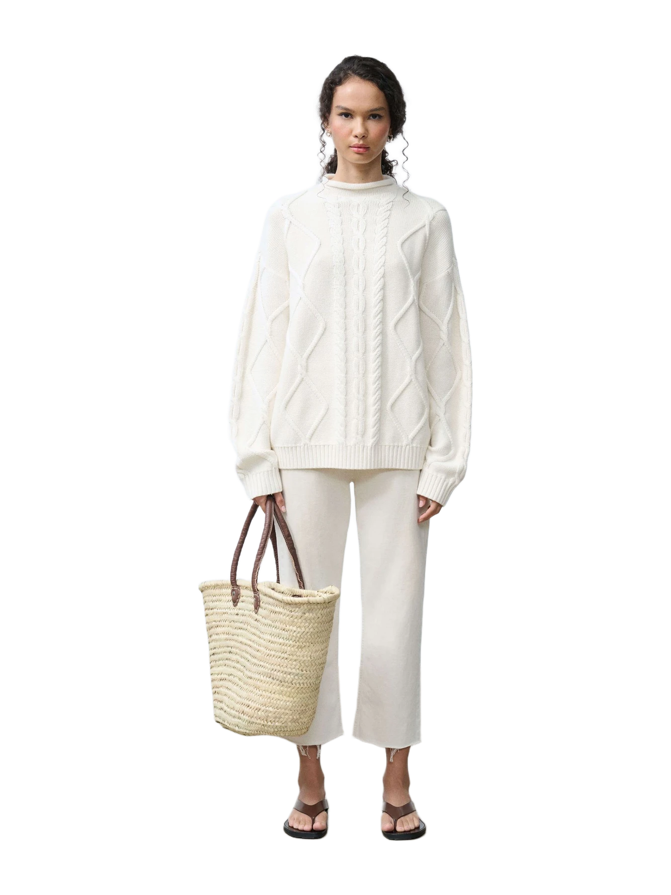 SRG Atelier Amberlyn Roll Neck Cable Sweater