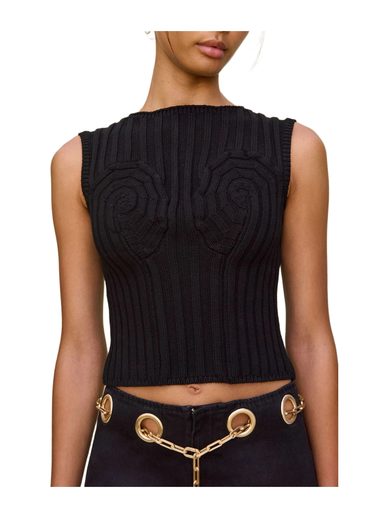 Cult Gaia Anzu Knit Top - Black