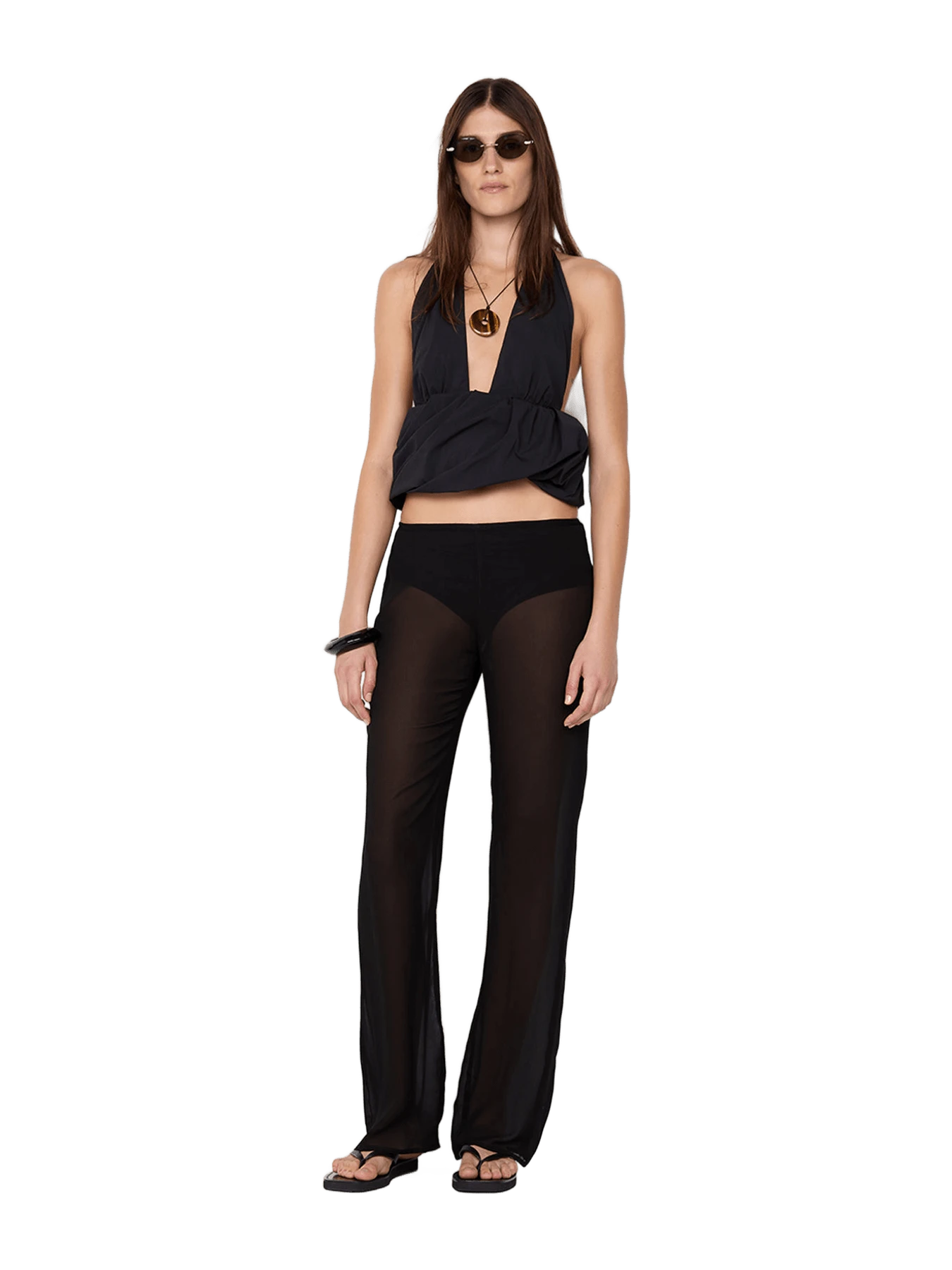 APOLLINE HALTER TOP - BLACK