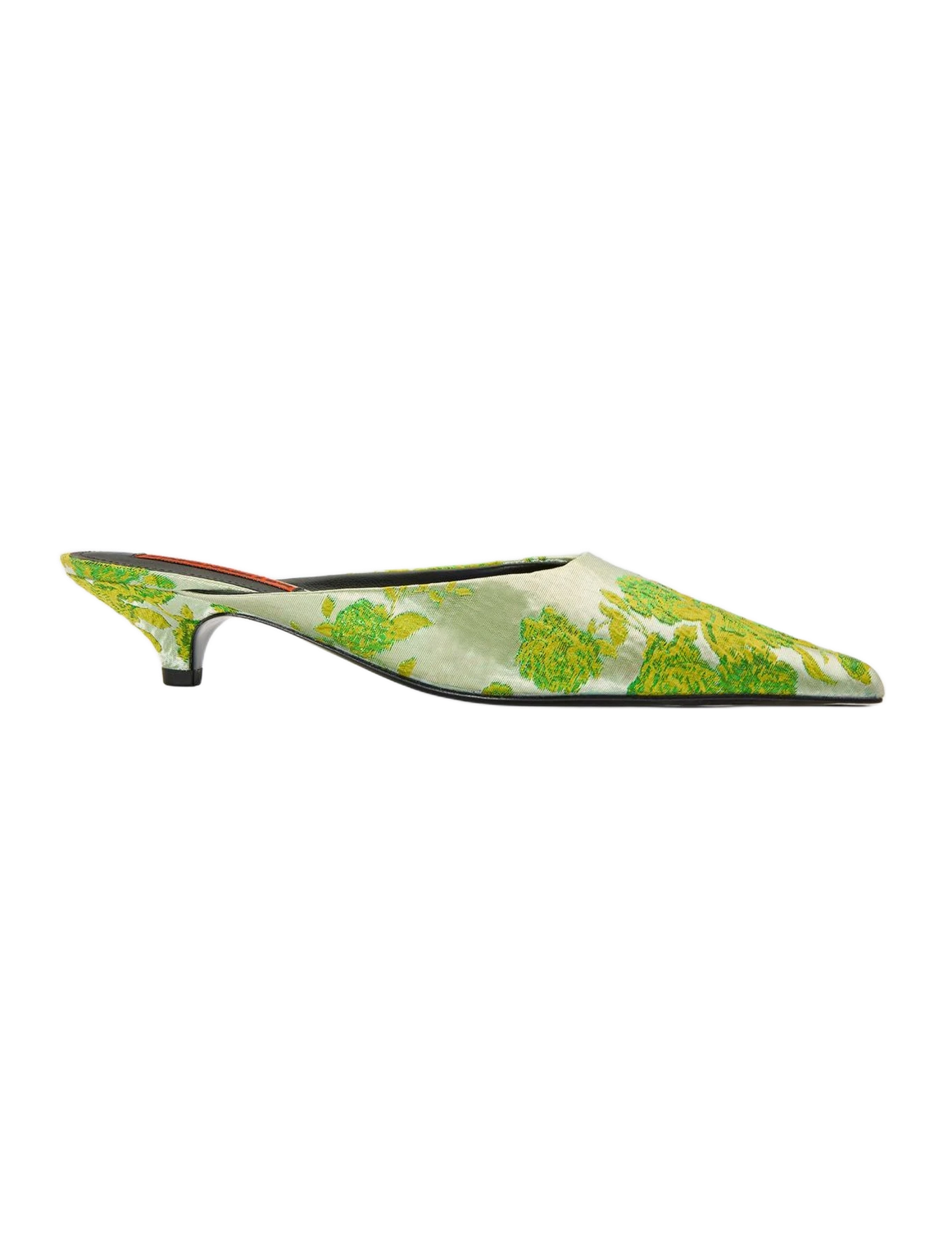 Simon Miller Arrow Mule in Floral Green Jacquard