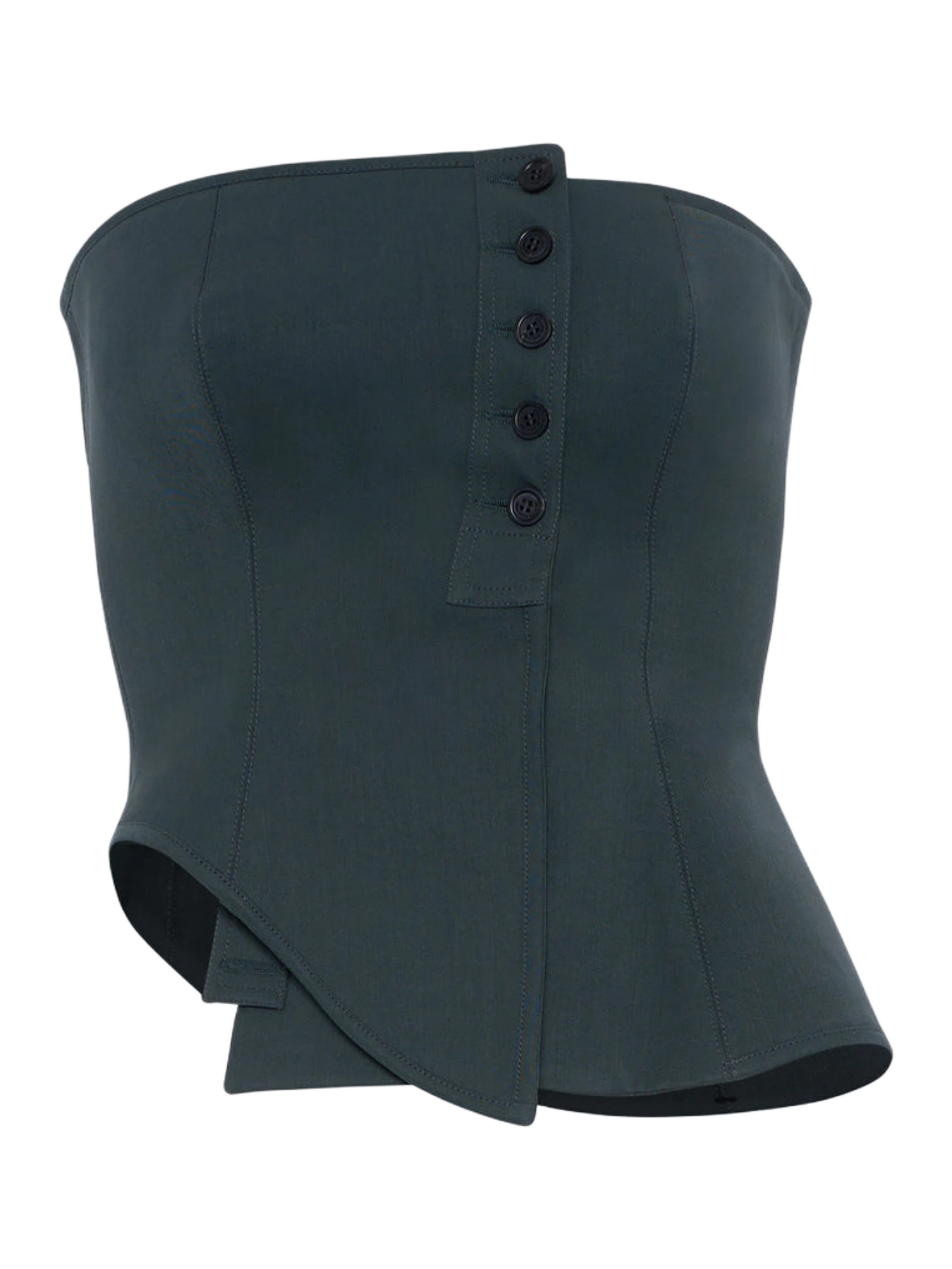 Jean Paul Gaultier Asymmetric Tailoring Bustier MILITARY BLACK
