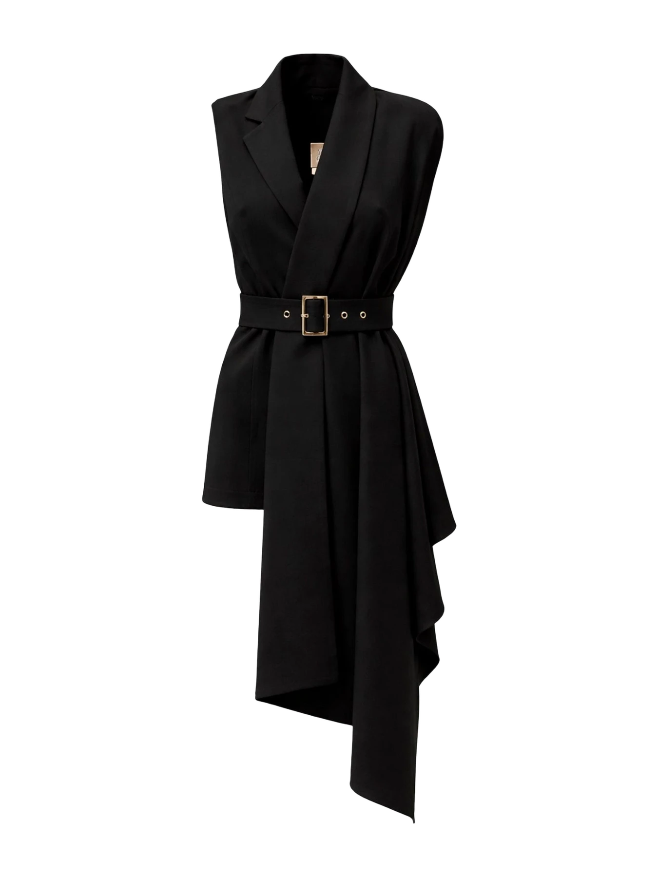 JULIA ALLERT Asymmetrical Sleeveless Blazer — Black
