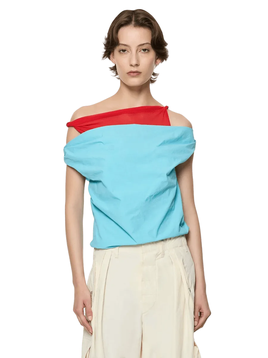 Paris Georgia Atlas Top | Turquoise And Red