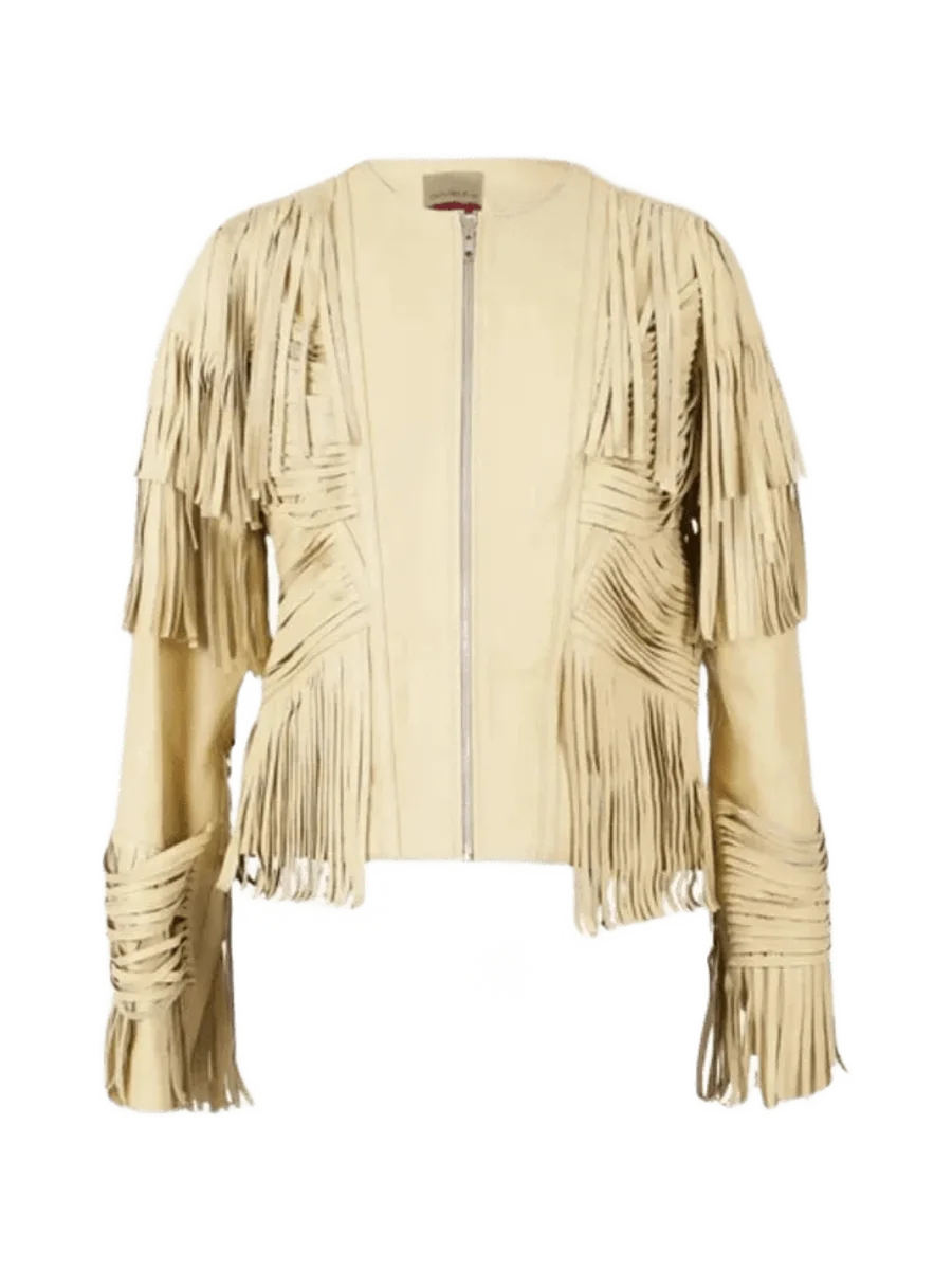 Double A Aurora Leather Jacket Butter Yellow