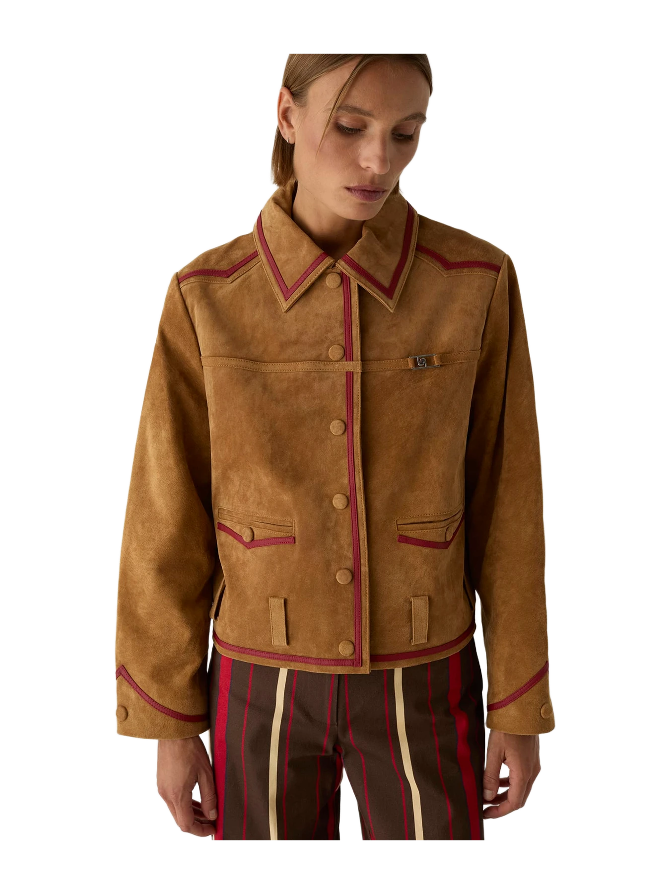 Laagam Aveline Real Suede Camel Jacket
