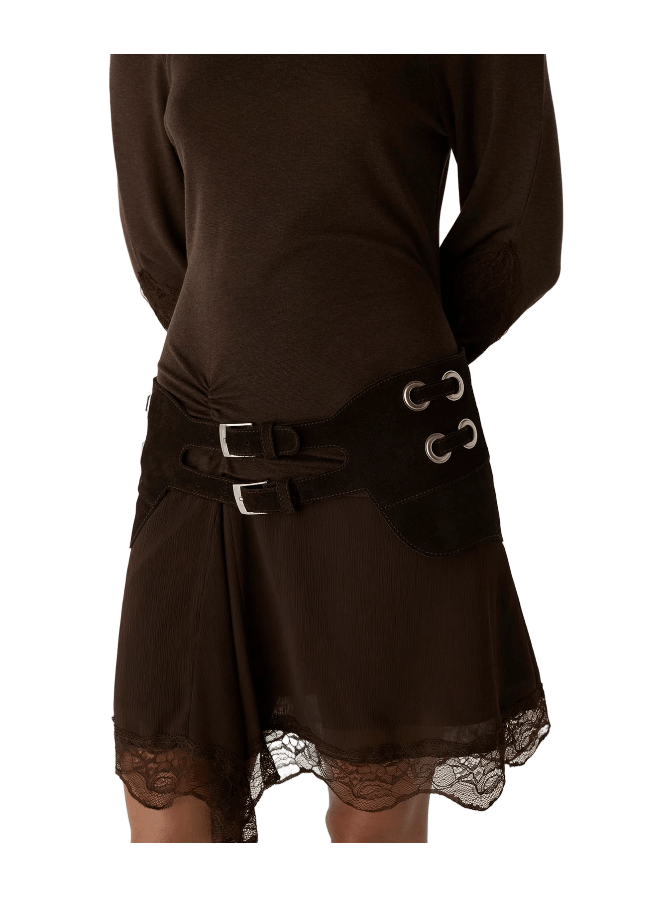 Laagam Avery Chocolate Suede Belt