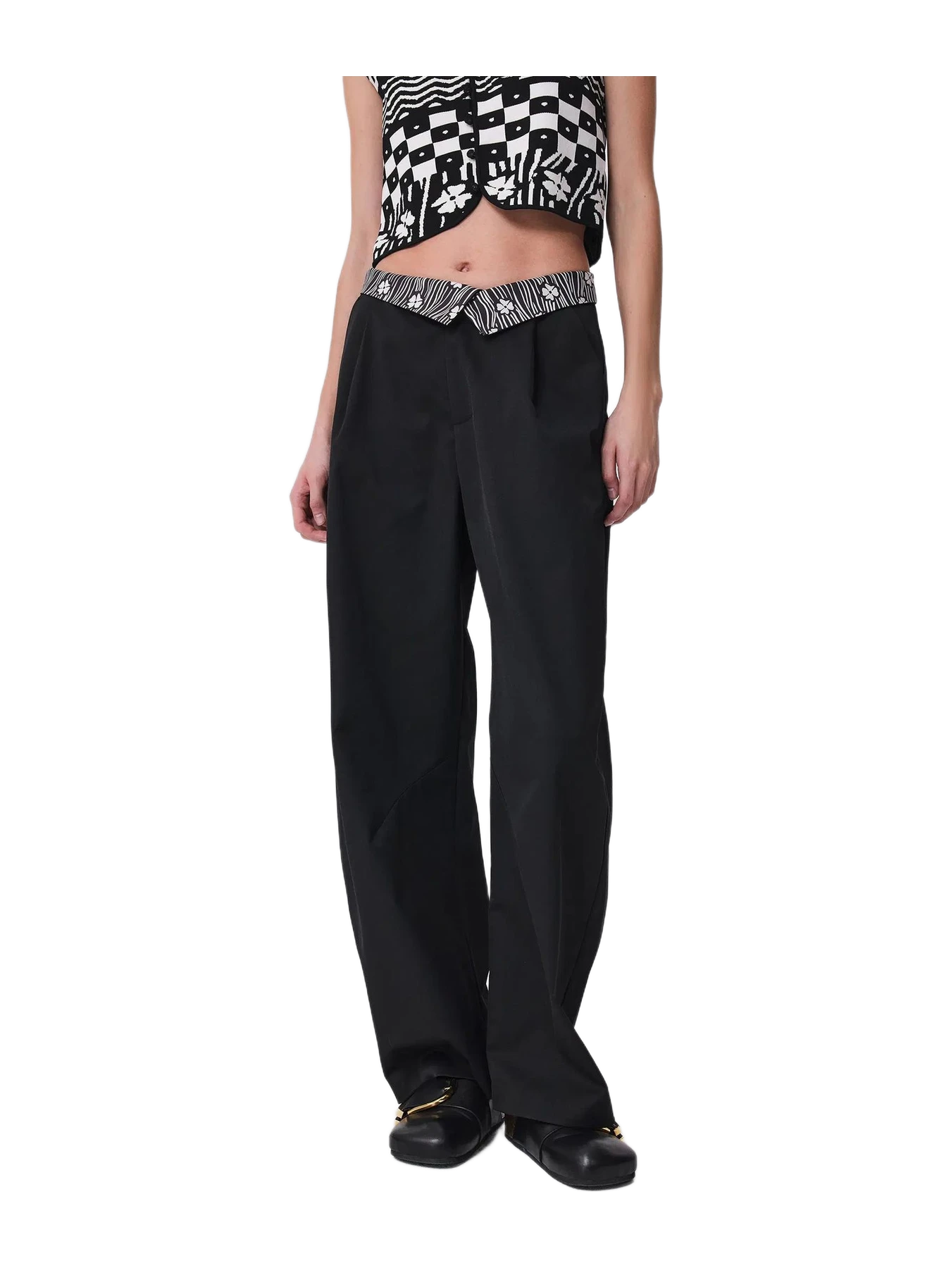 Fabrique Bay Printed Barrel Leg Pants In Cotton Blend