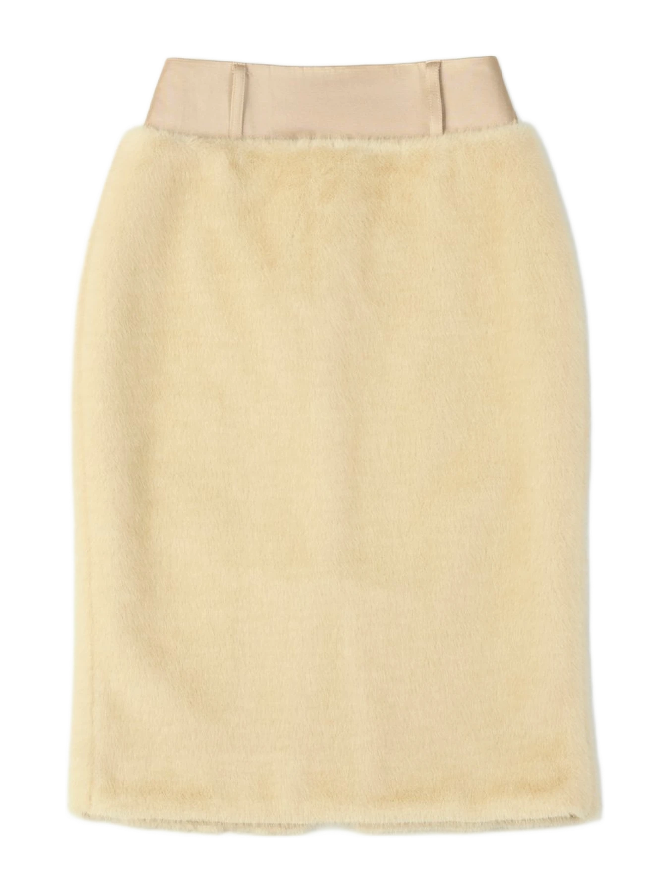 Fancì Club Beach Wedding Fur High-Waist Midi Skirt