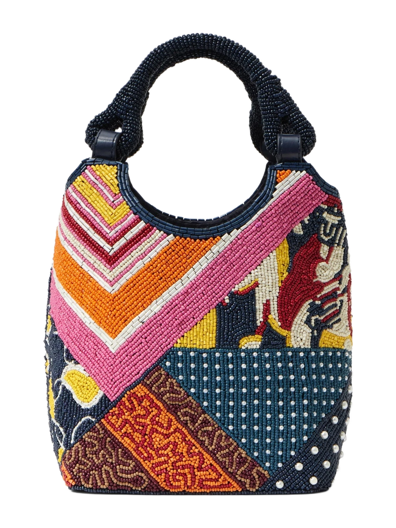 Staud Beaded Cote Bag Patchwork Foulard