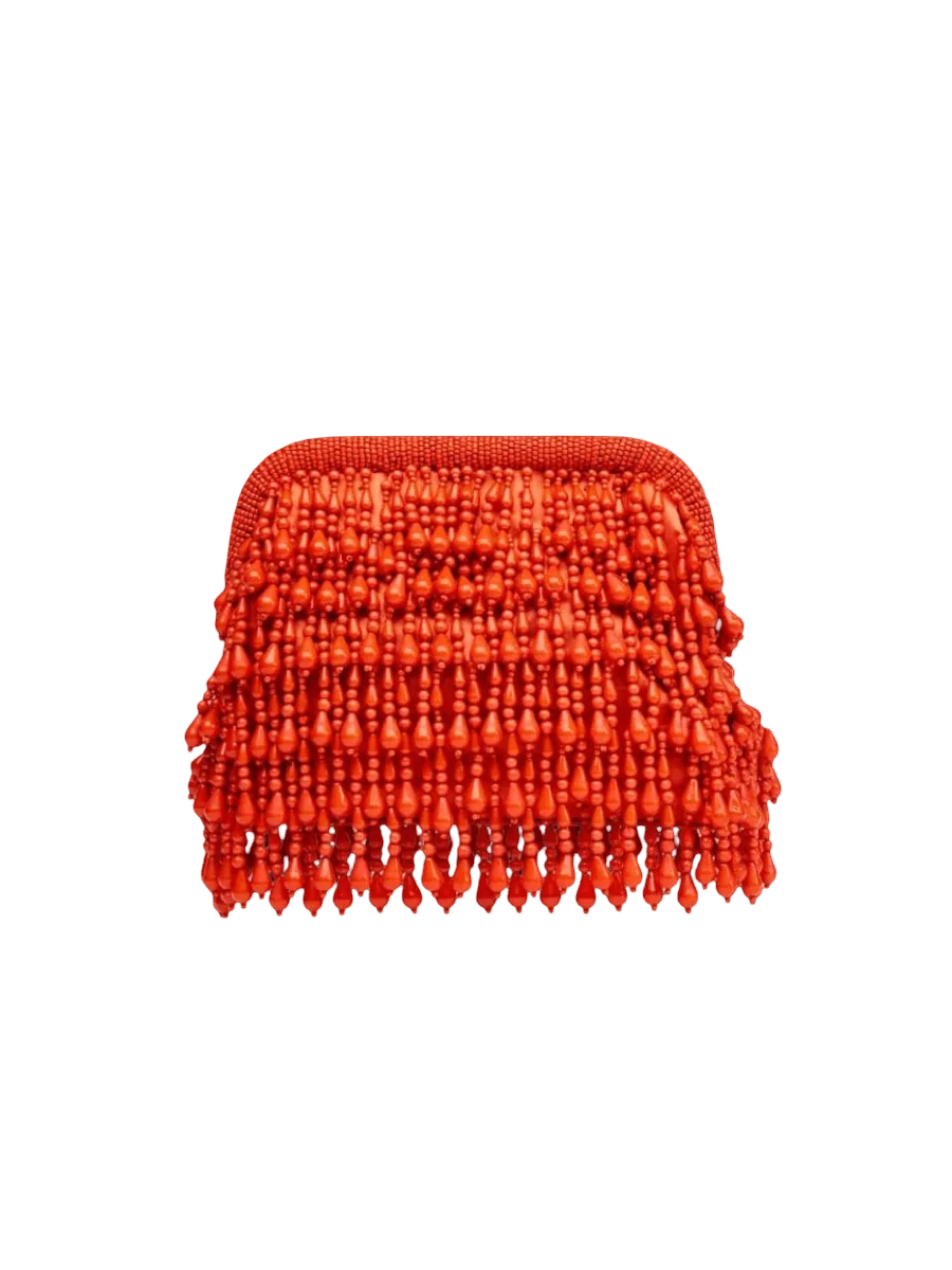 Simon Miller Beaded Drop Clutch In Orange