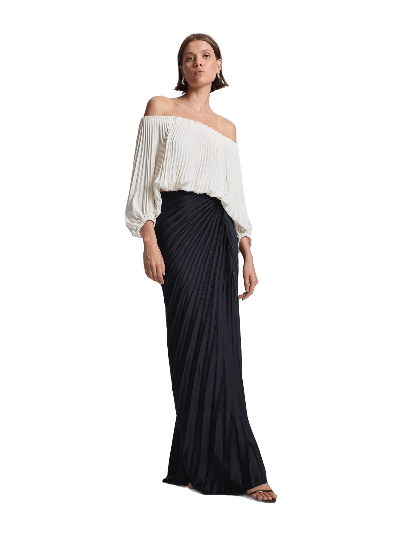 Bianca Satin Pleated Maxi Skirt