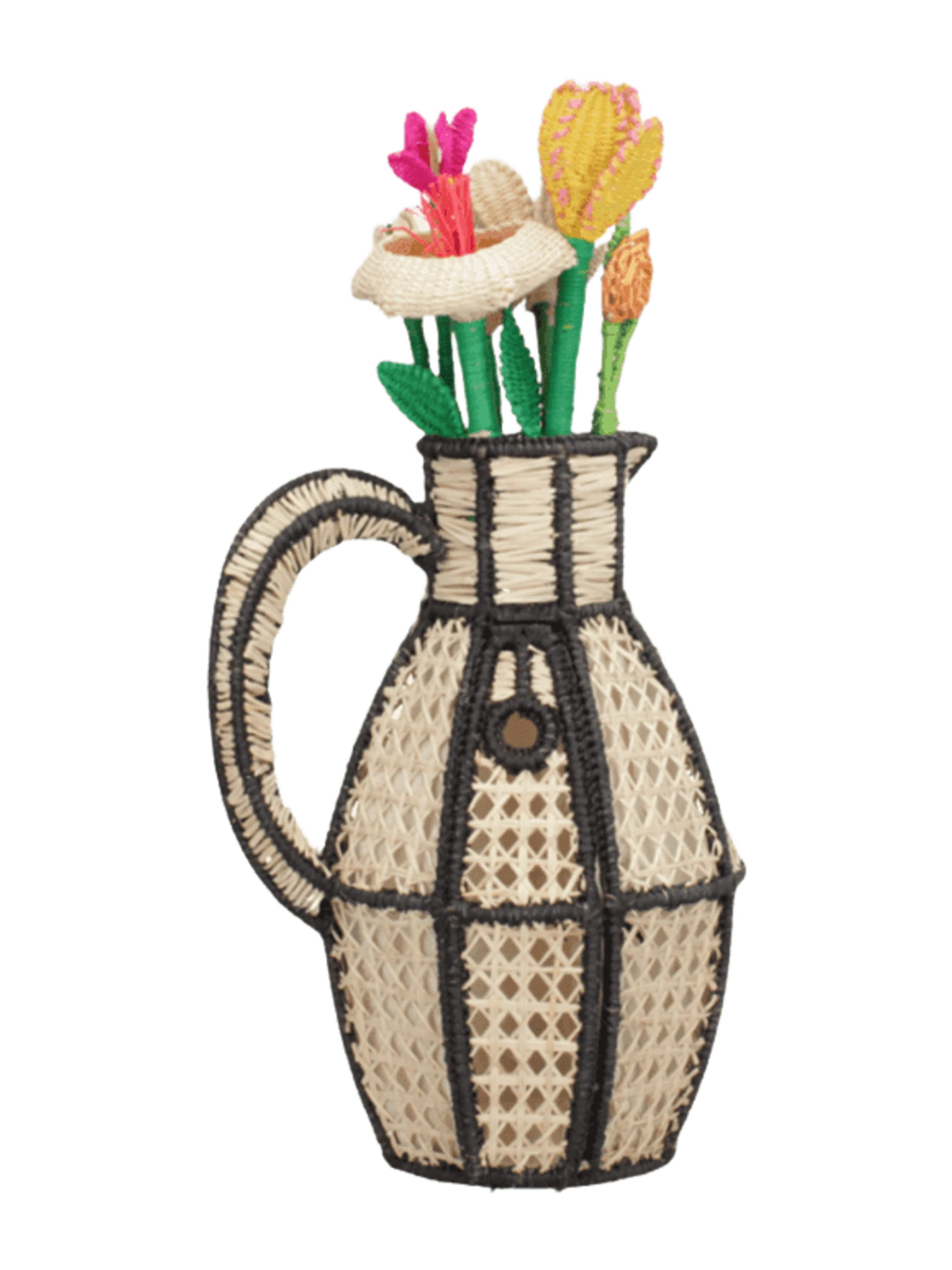Mercedes Salazar Black Flower Vase Handbag