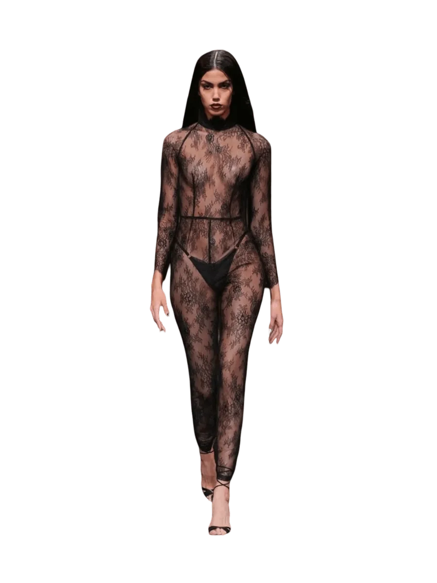 Kim Shui Black Lace Jumpsuit