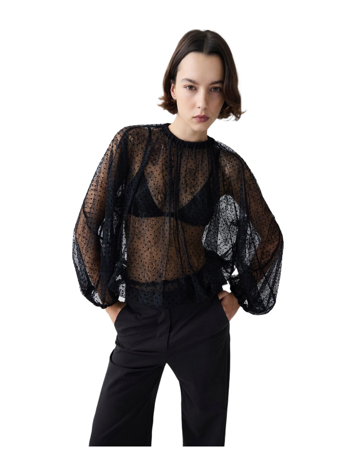 Bianca Spender Black Spot Lace Horizon Top