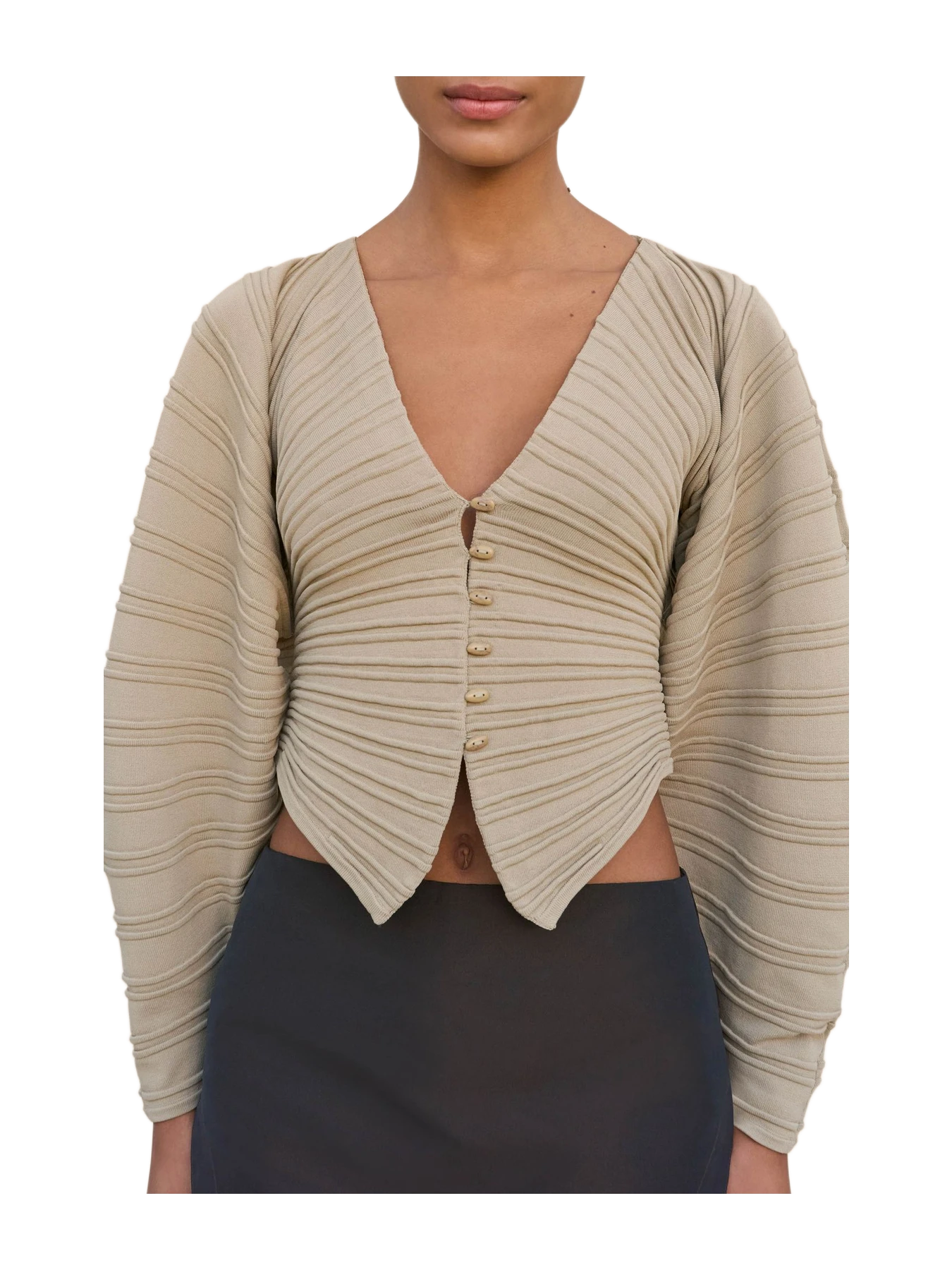 Cult Gaia Blair Knit Cardigan - Nutmeg