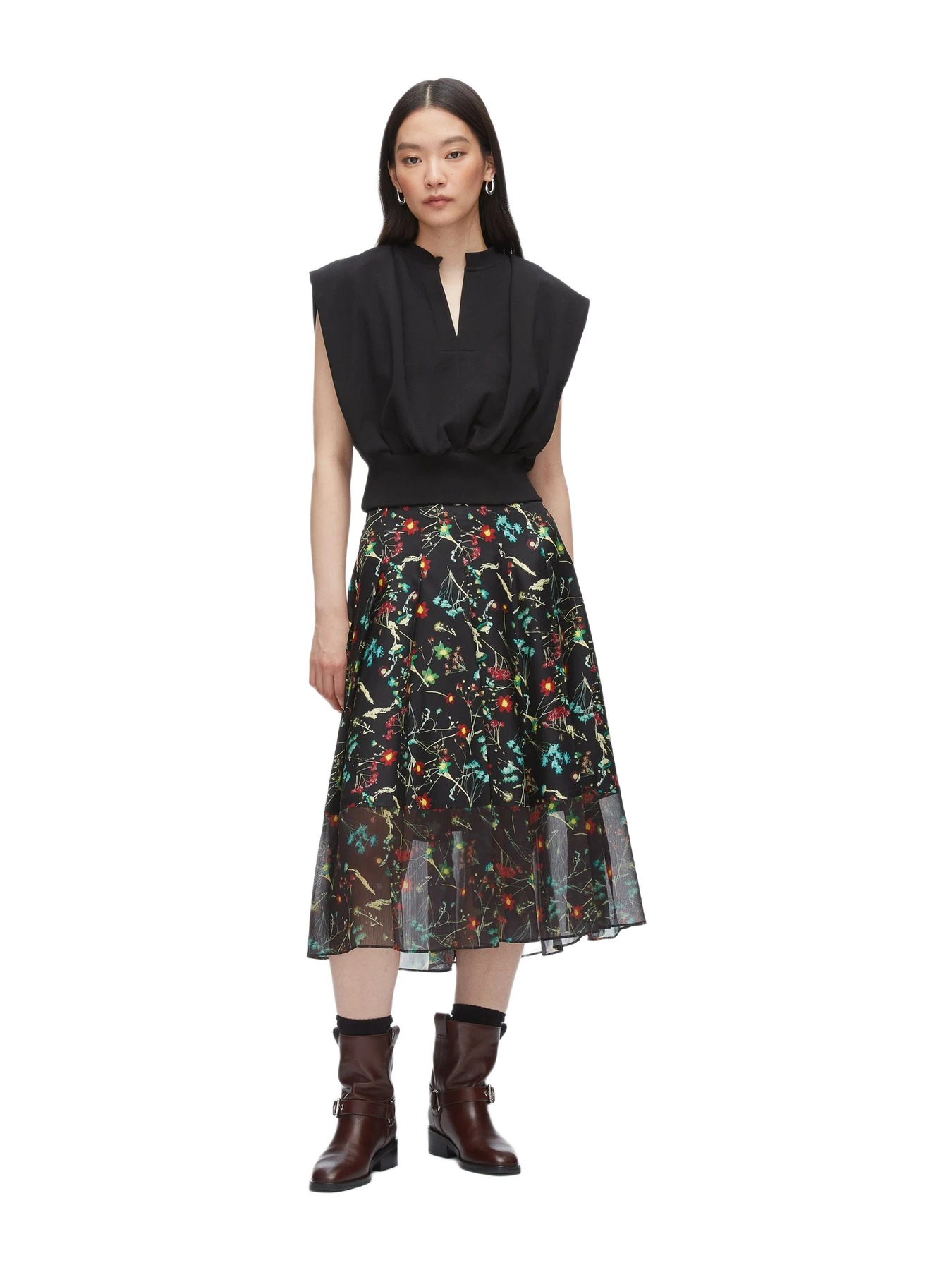 Phillip Lim Bliss Floral Pleated Skirt