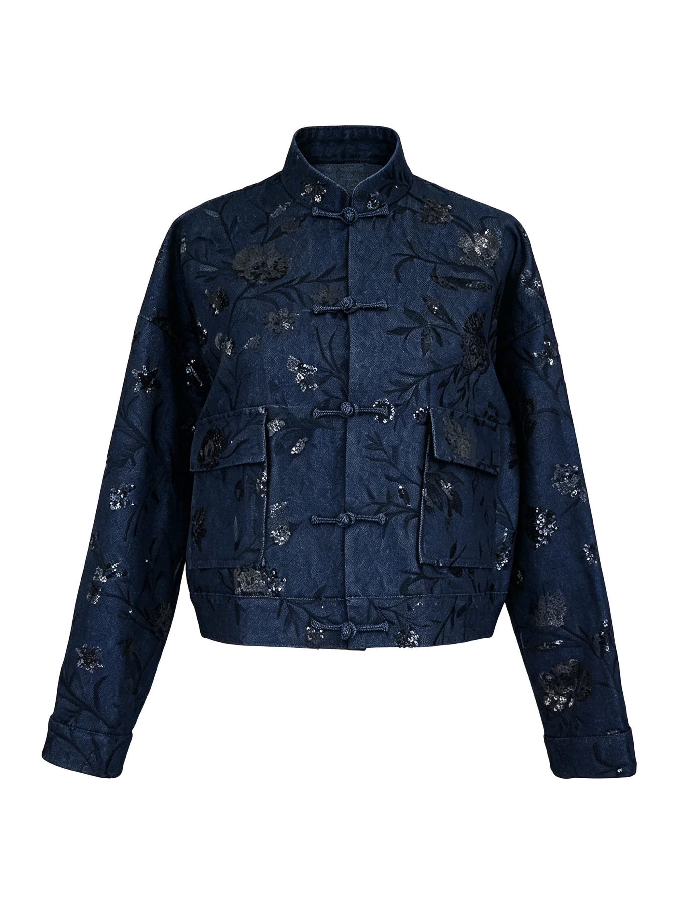 QIPOLOGY Blue Cropped Jacket