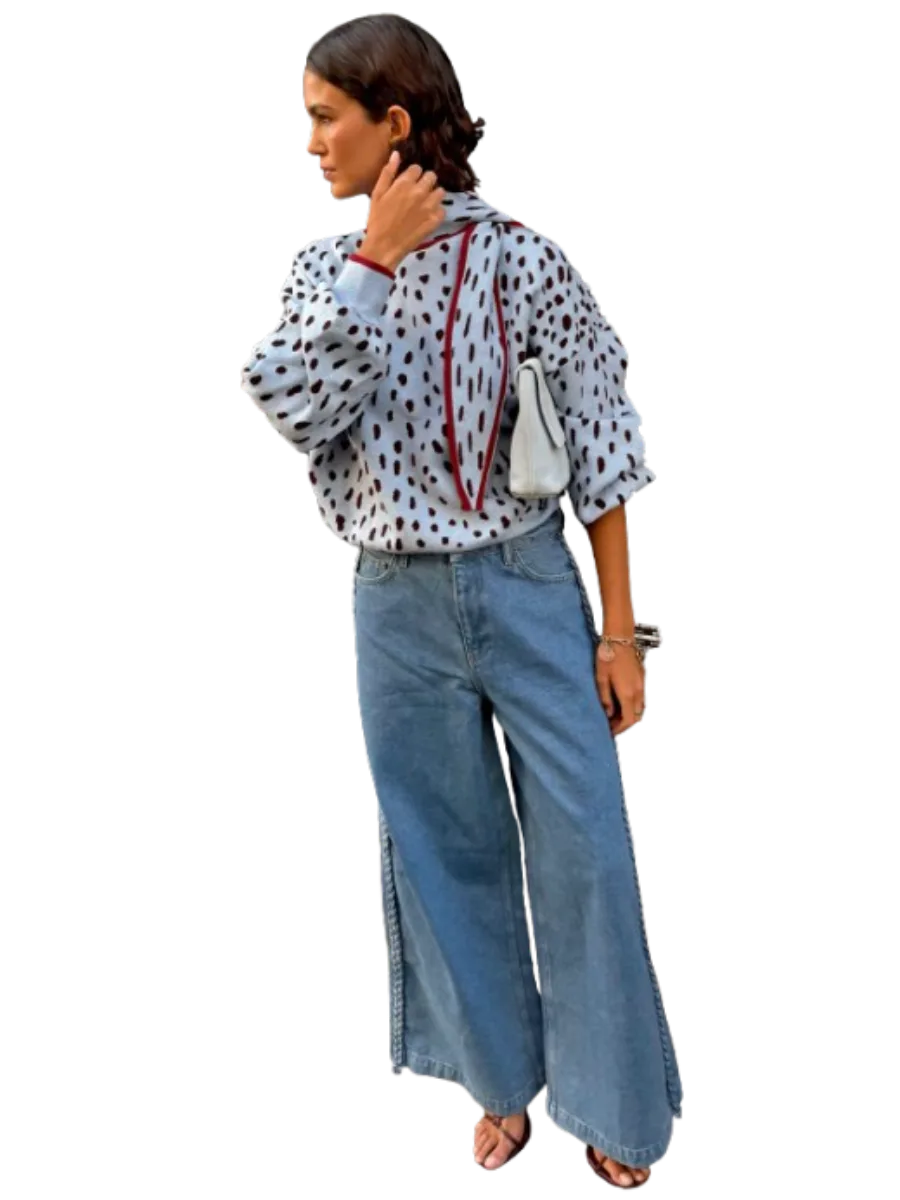 Never Fully Dressed Blue Deer Scarf Jumper