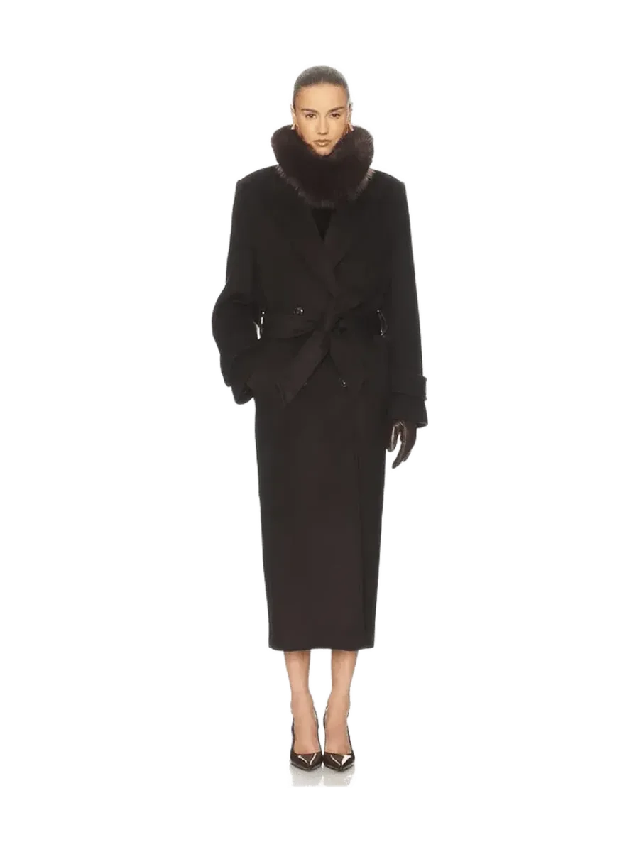 Helsa Bold Shoulder Long Coat
