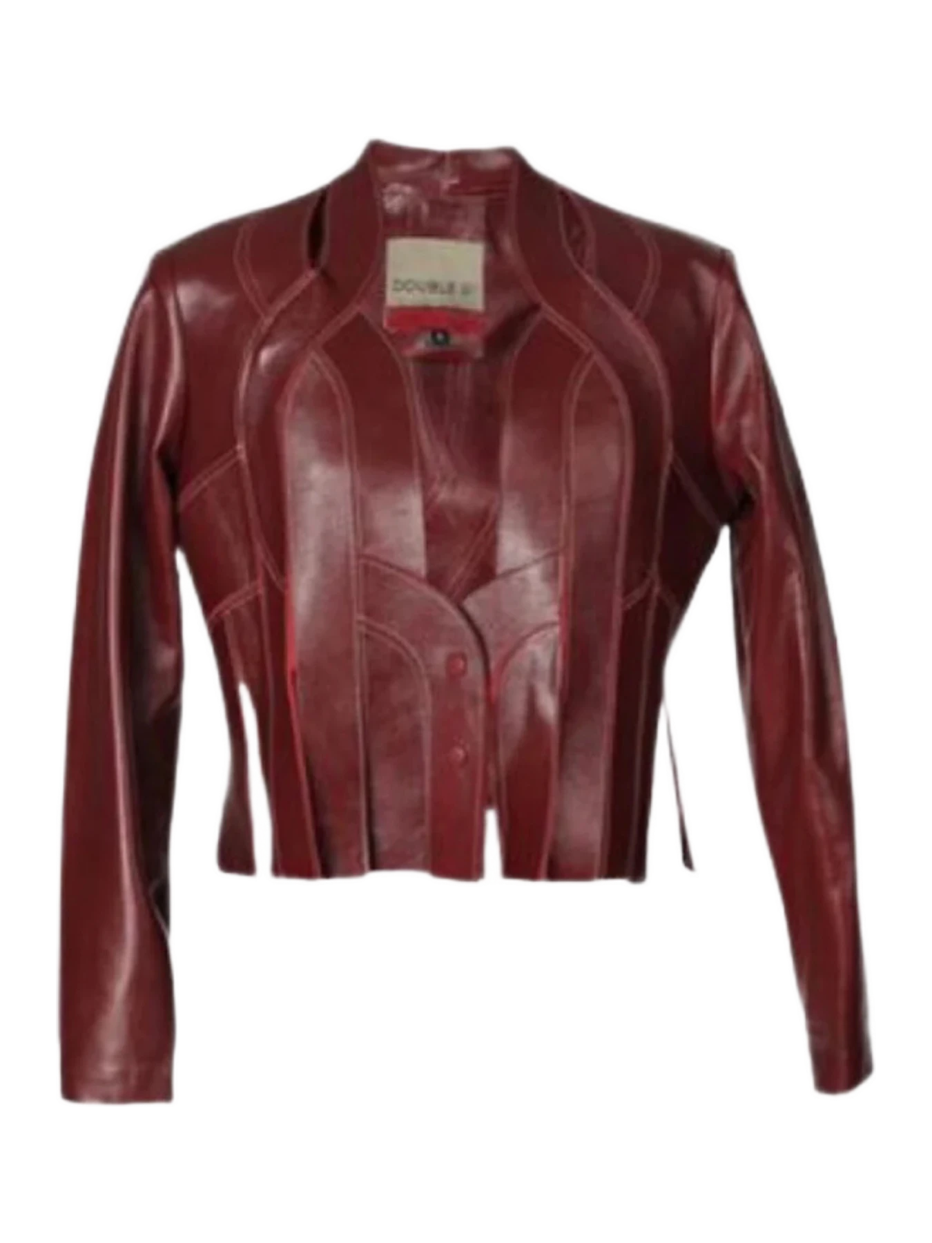 Double A Brianna Ii Jacket Leather In Burgundy