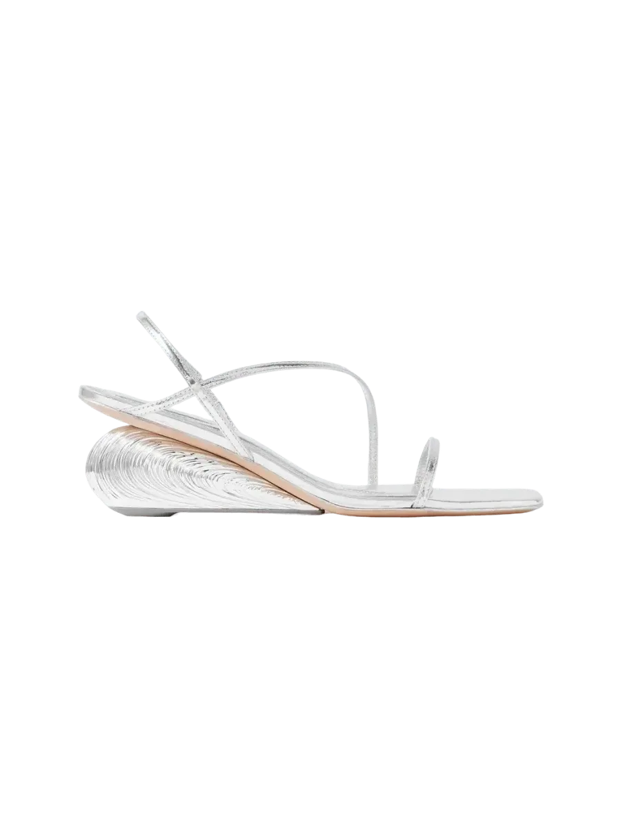 SIMKHAI Bridget metallic leather wedge sandals