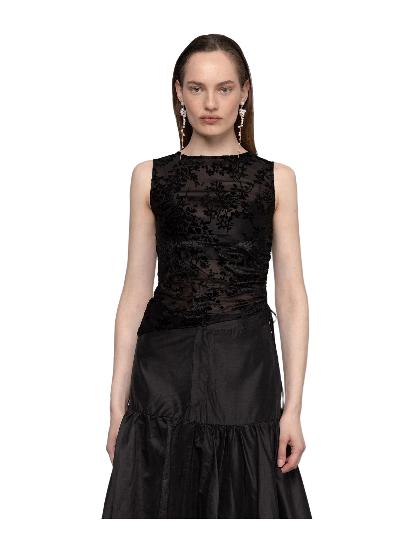 ESTHÉ Burnout Velvet Gathered Top • Esthe