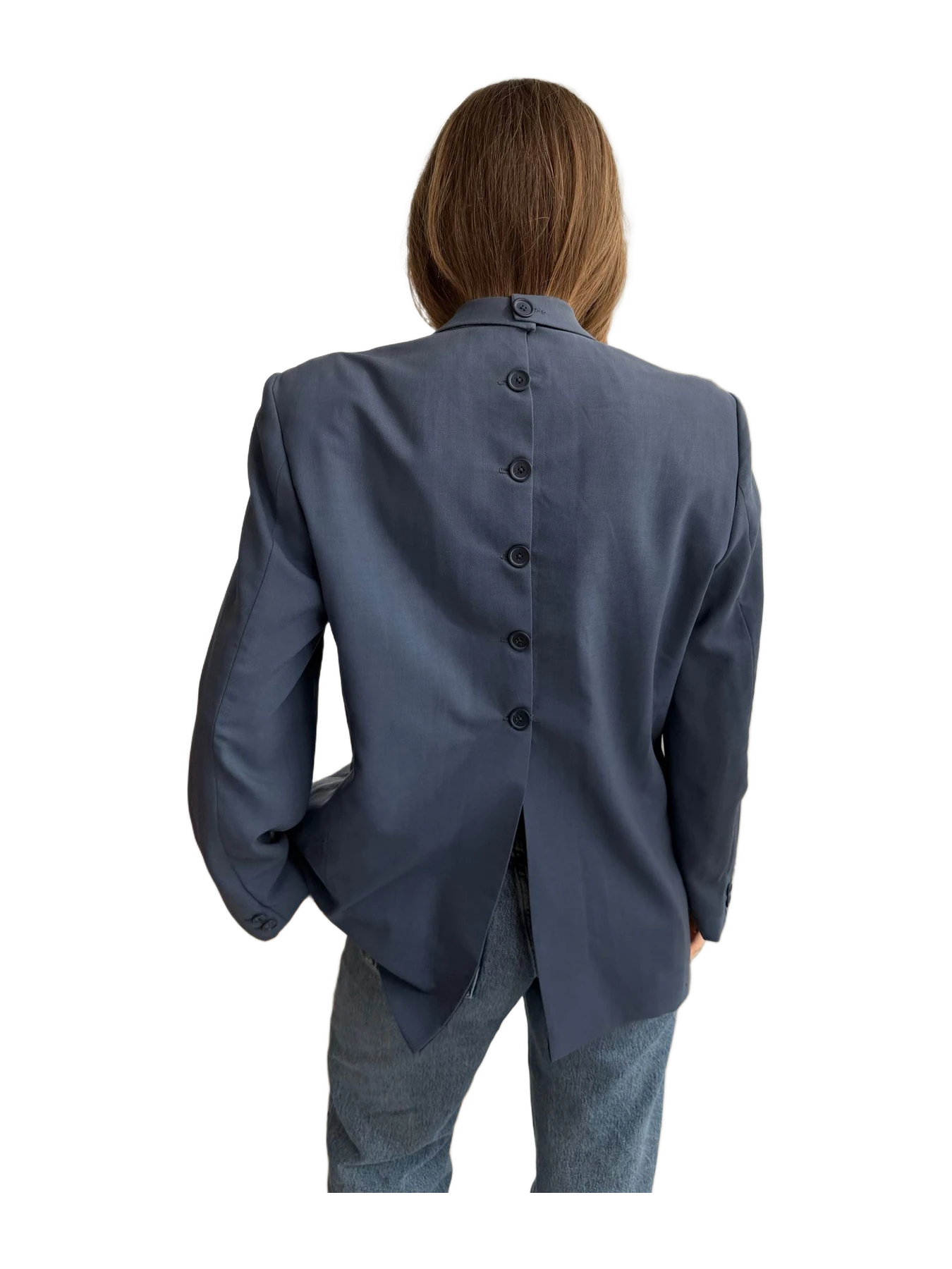 Havre Studio Button Back Blazer In Light Blue