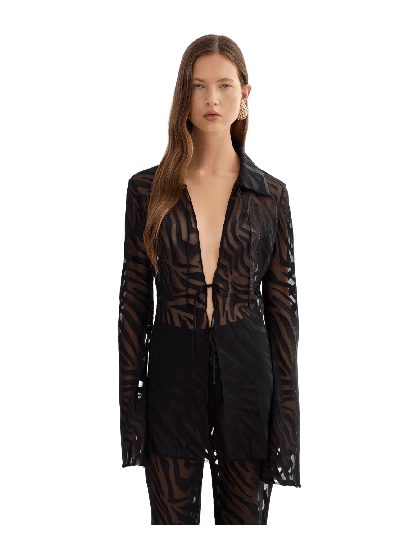 Lamarque Camine Sheer Zebra Blouse