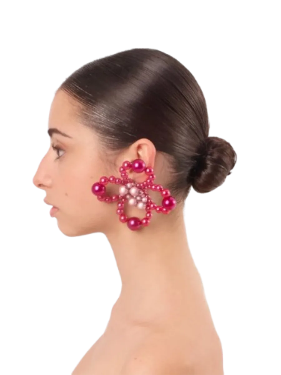 1CONCEPT Candy Earrings — Burgundy / Reflective Pink