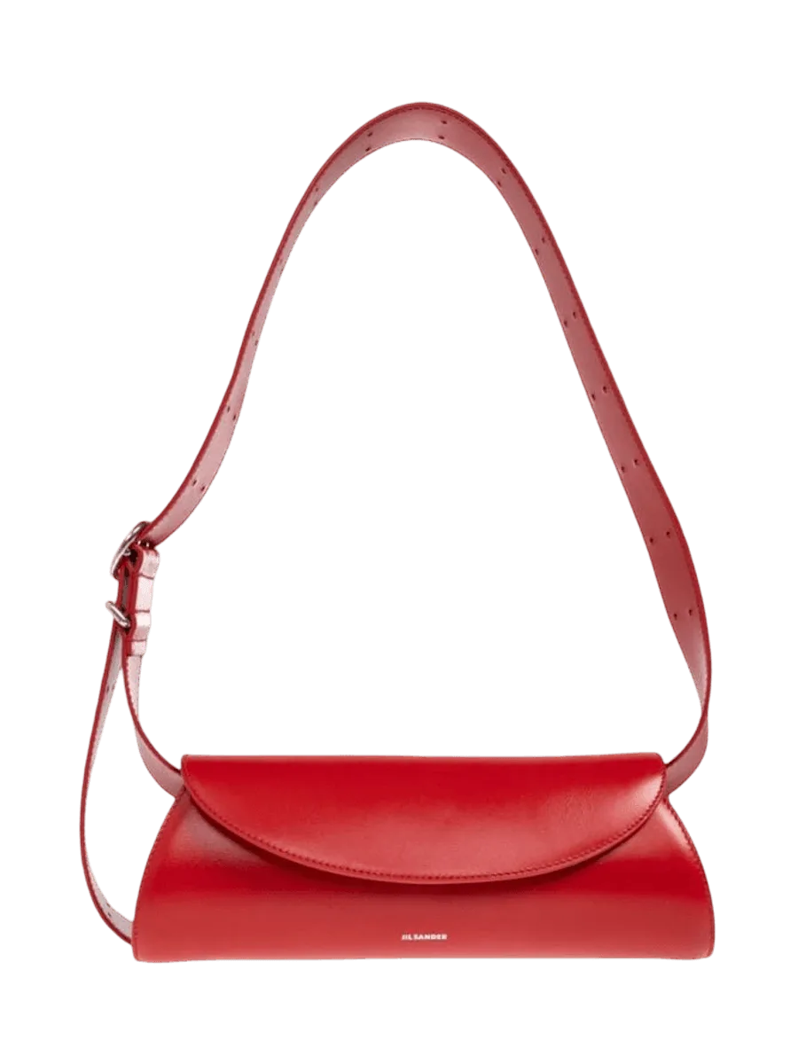 Jil Sander Cannolo Logo Stamped Small Shoulder Bag