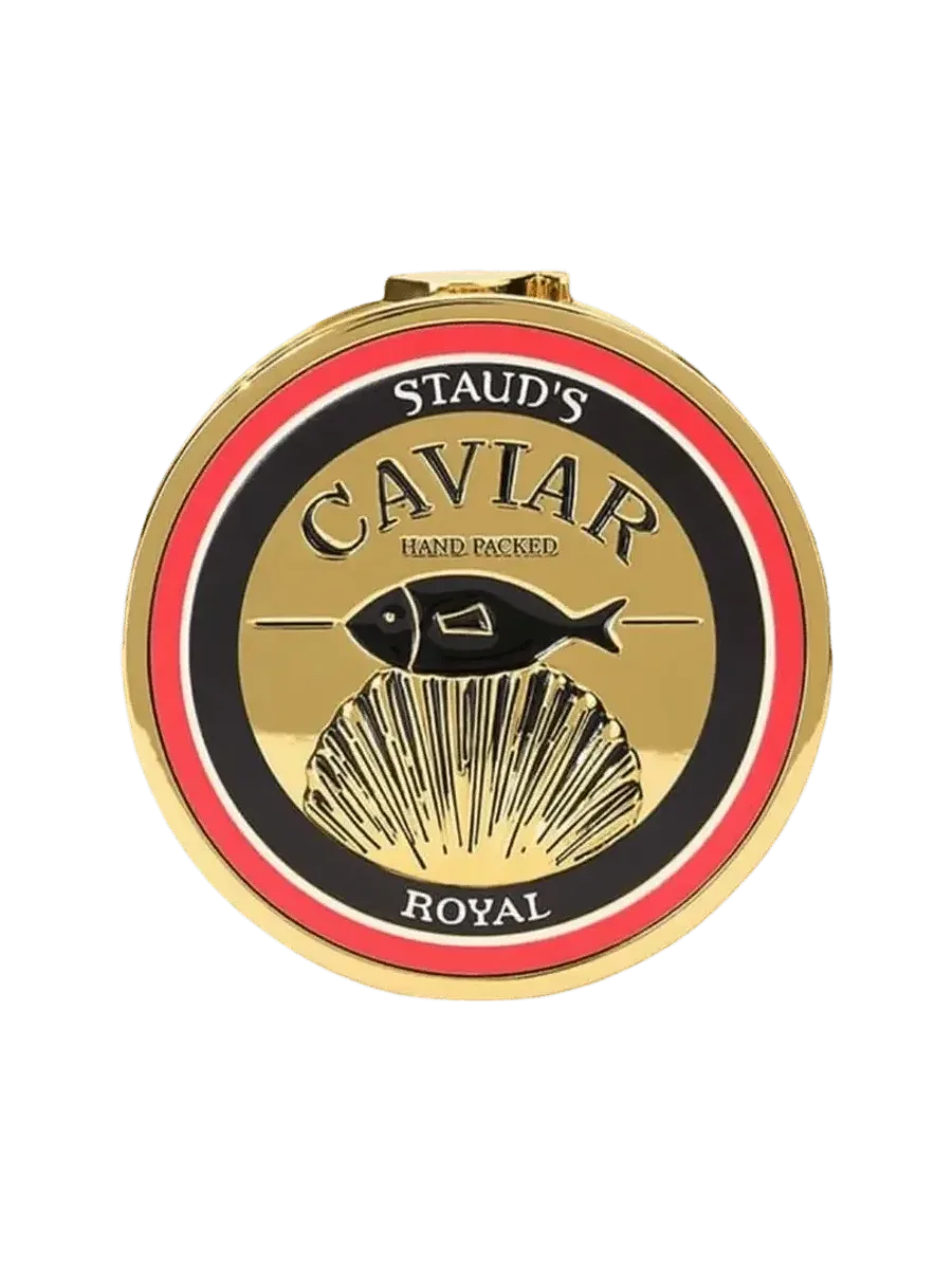 Staud Caviar Metal Tin Clutch