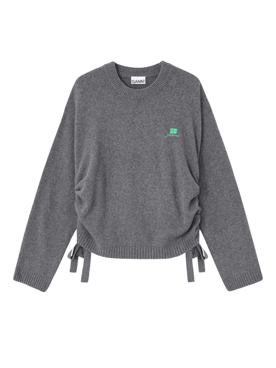 GANNI Charcoal Wool Mix Sweater