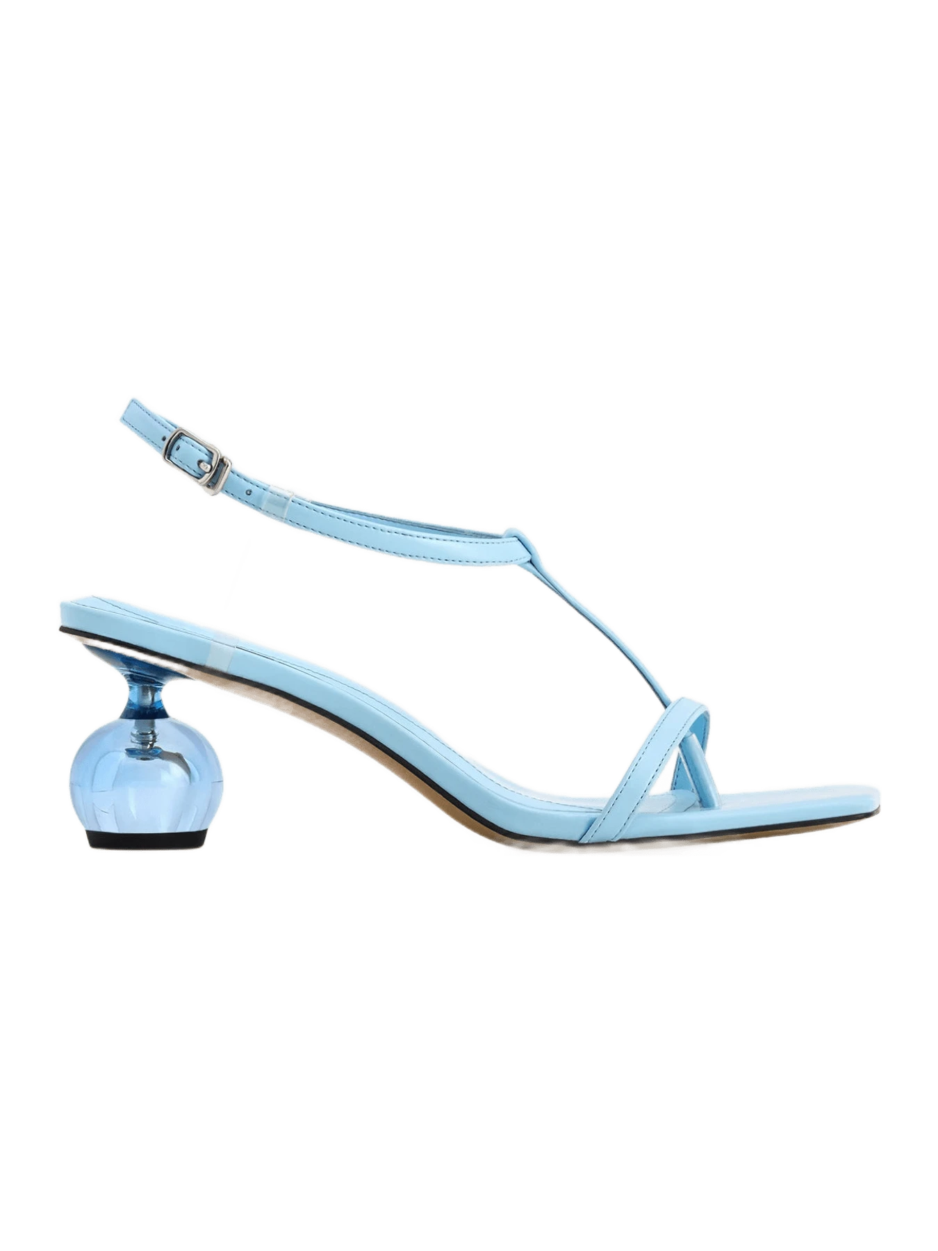 JW Pei Charlotte Strappy Heels with Spherical Heel - Sky Blue