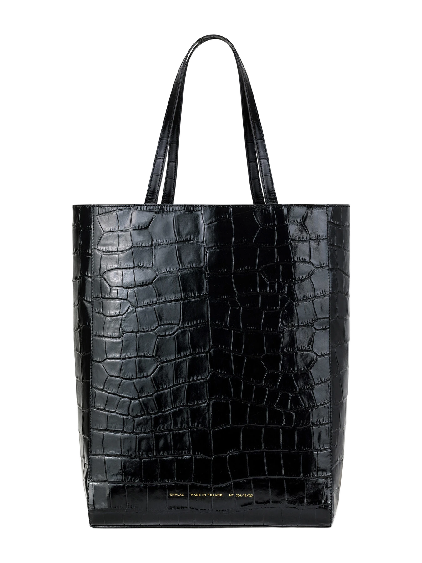 Chylak Chylak Tall Tote Bag “glossy Black Crocodile”