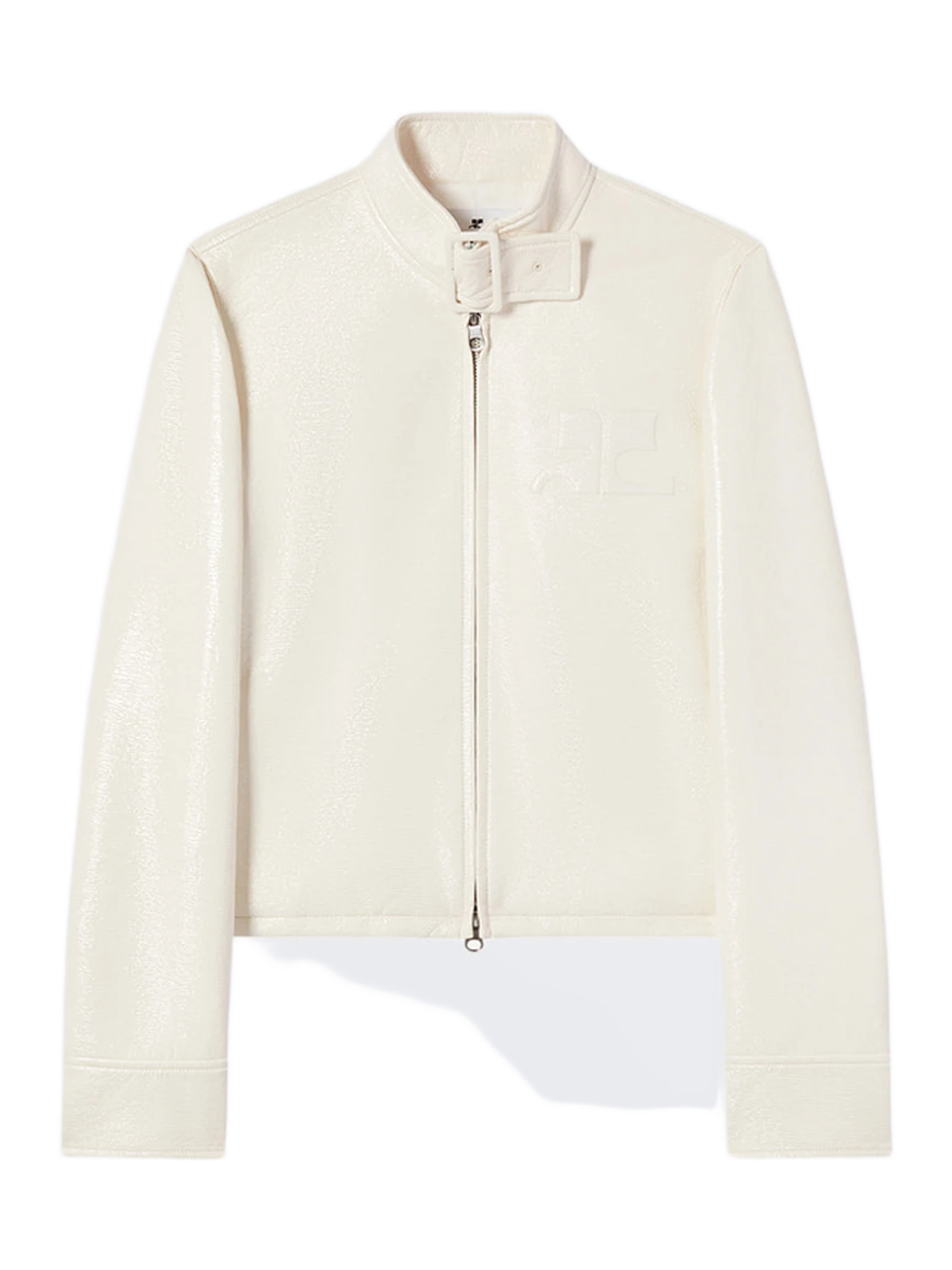Courrèges City Zipped Vinyl Jacket LIGHT BONES