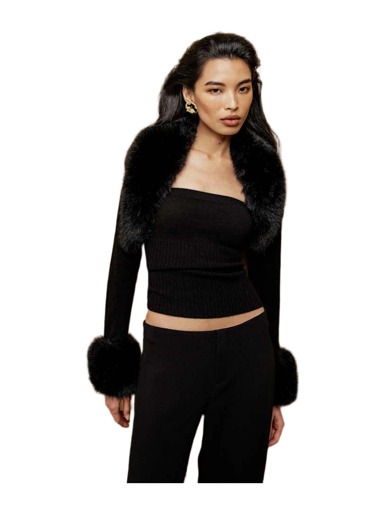Reformation Clarissa Cashmere Faux Fur Bolero Set
