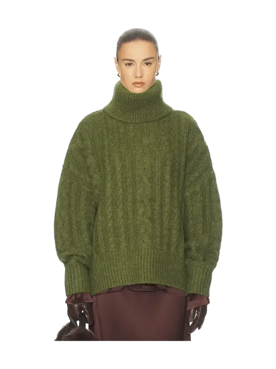 Helsa Claudiya Cable Turtleneck