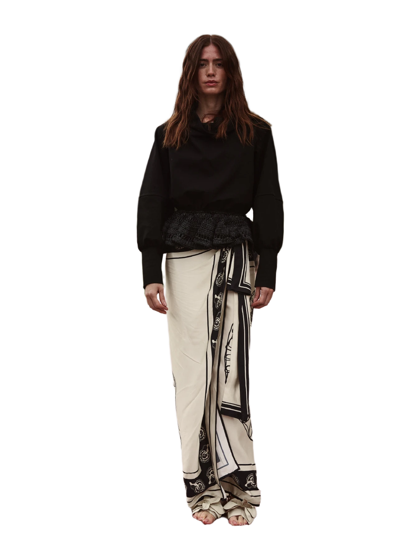 Padova Coral Skirt Ivory Black