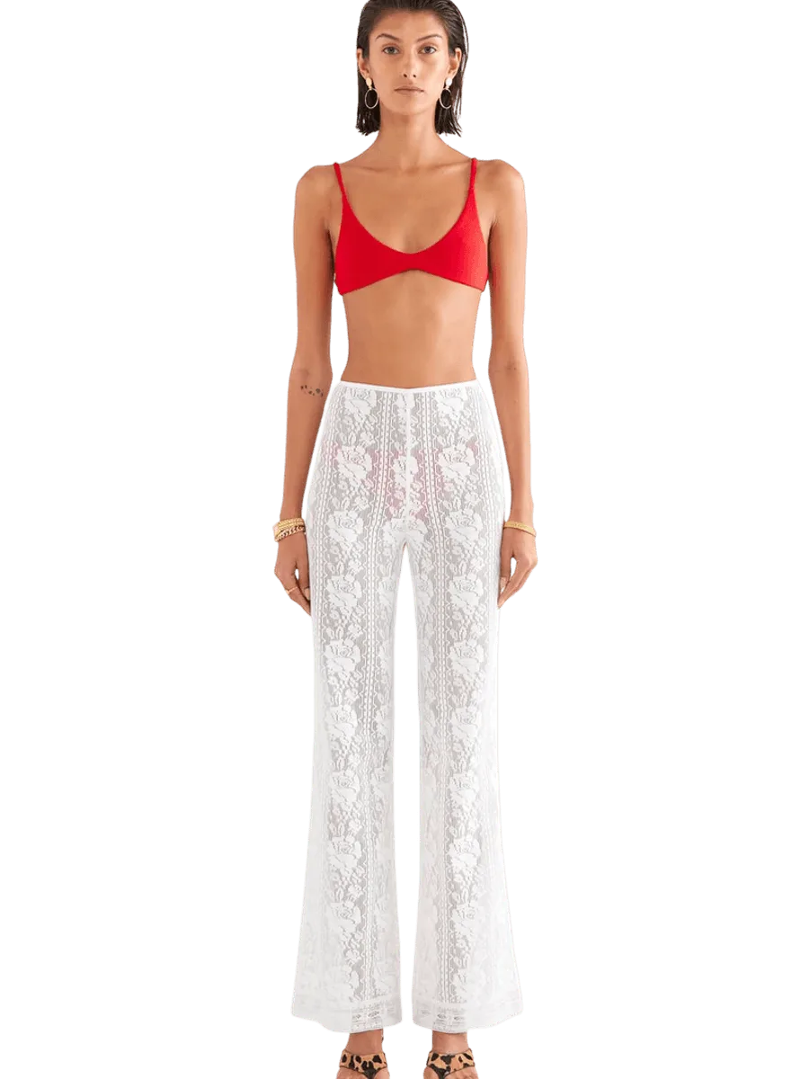 Venroy Cotton Lace Pant - Off White