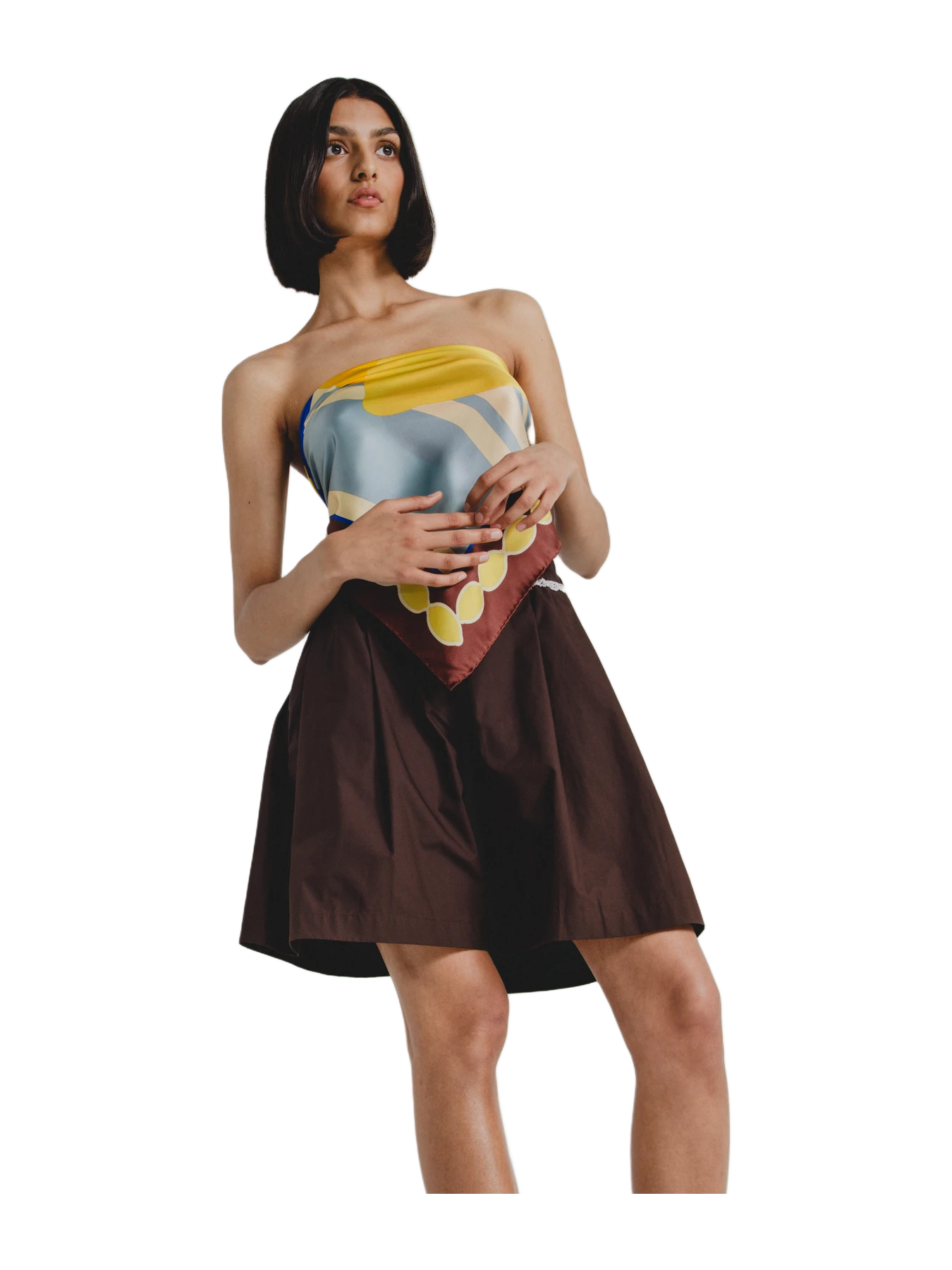 Alas Silk Cotton Poplin Shorts In Chocolate Brown