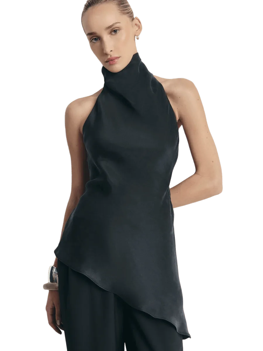 Because of Alice Cowl Neck Asymmetric Top