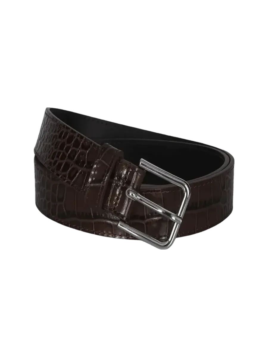 The Frankie Shop Croc Patent Leather Belt