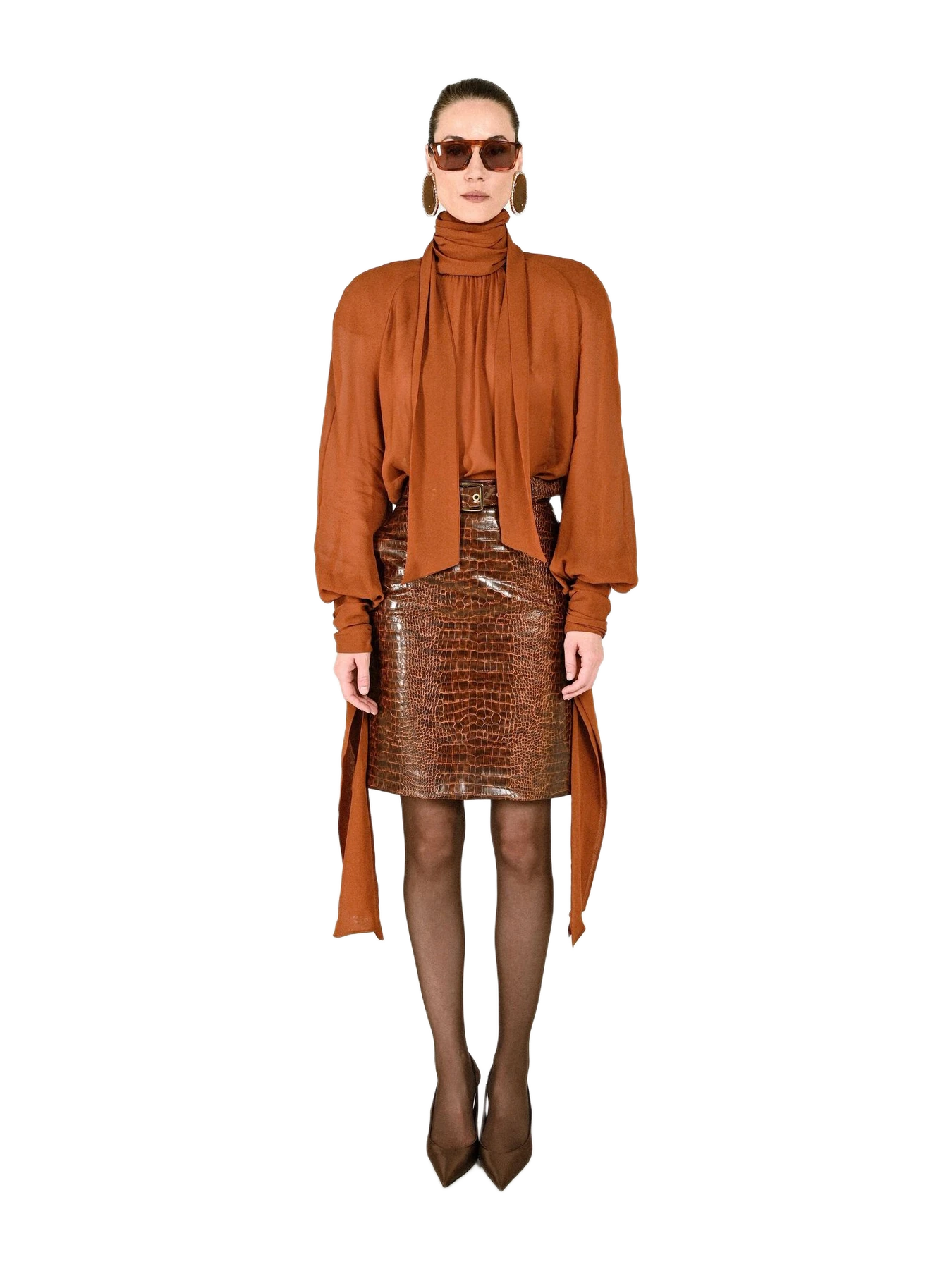 Rowen Rose Croco Pencil Skirt